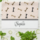 Dog Botten gepersonaliseerd Theedoek (Gevouwen)