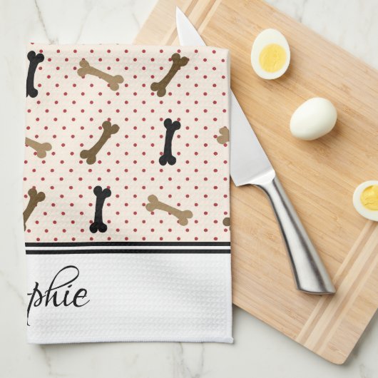 Dog Botten gepersonaliseerd Theedoek (Quarter Fold)