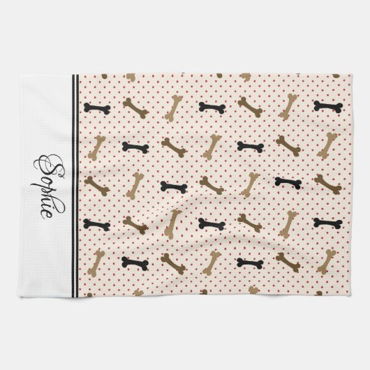 Dog Botten gepersonaliseerd Theedoek (Horizontaal)