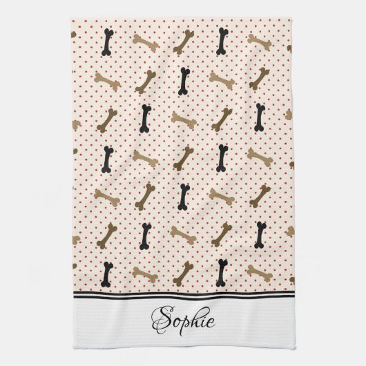 Dog Botten gepersonaliseerd Theedoek (Verticaal)