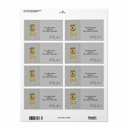 Dog Botten Labels (Full Sheet)