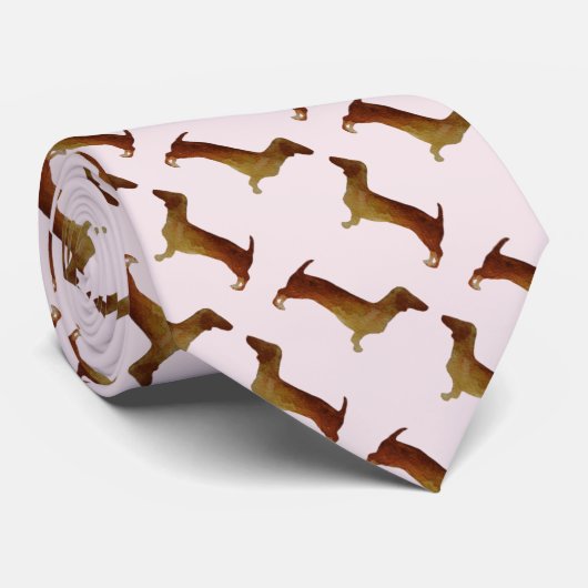 Dog Botten Tekening Stropdas (Opgerold)