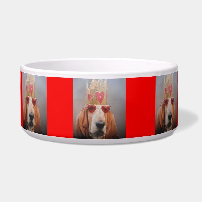 Dog Bowl Basset Hound King Voerbakje (Voorkant)