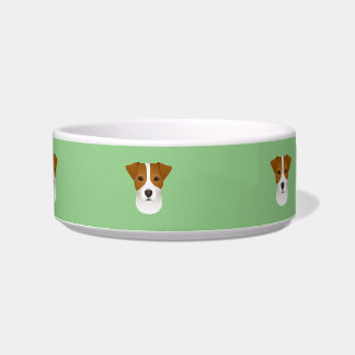 Dog Bowl Ceramic Jack Russell Terrier Green Voerbakje