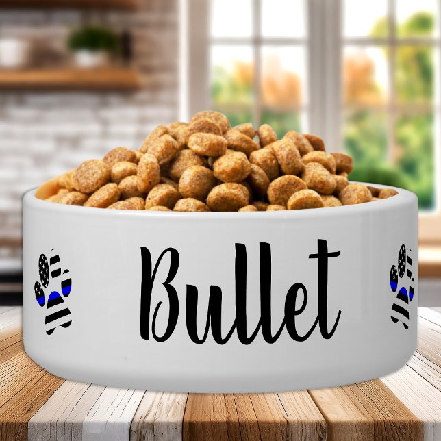 Dog bowl gepersonaliseerd - Thin Blue Line - Polic Voerbakje (Creator heeft geüpload)