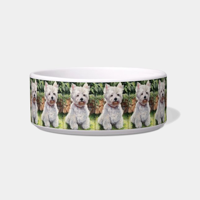 Dog bowl met Westie Voerbakje (Voorkant)