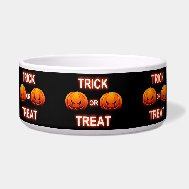 Dog Bowl Trick or treat pompoenen Voerbakje (Voorkant)