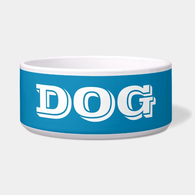 Dog Bowl van Janz Large Steel Blue Voerbakje (Voorkant)