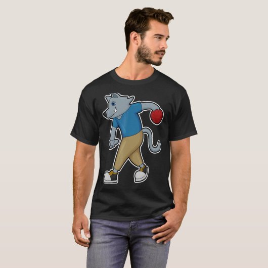 Dog Bowling Bowling-balsport T-shirt (Voorkant volledig)