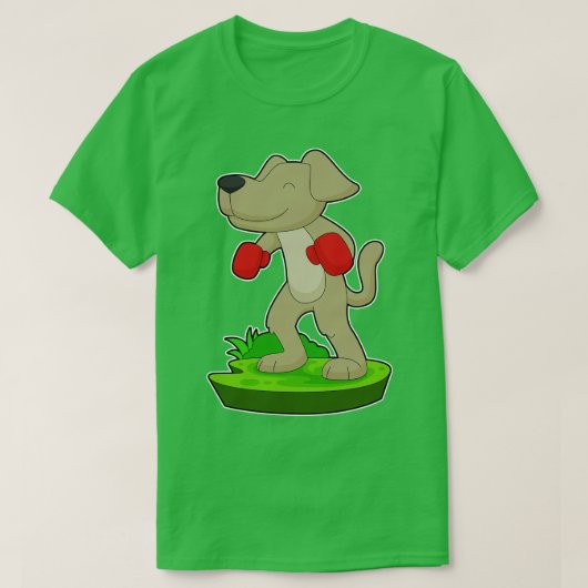 Dog Boxer Bokshandschoenen Boksen T-shirt (Design voorkant)