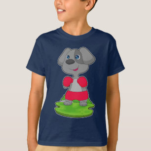 Dog Boxer Bokshandschoenen Boksen T-shirt