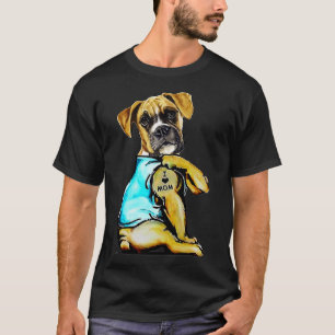 Dog Boxer Dog Tattoo I Love Mam Moederdag Lover T-shirt