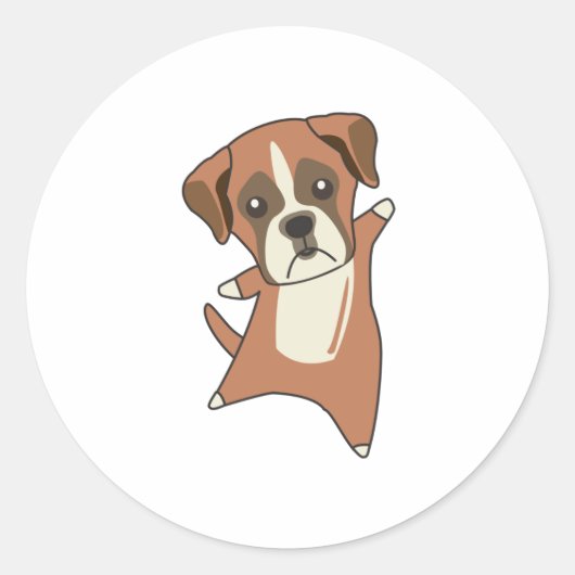 Dog Boxer Puppy Cute Dogs voor kinderen Ronde Sticker (Voorkant)