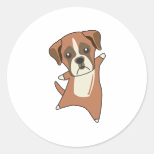Dog Boxer Puppy Cute Dogs voor kinderen Ronde Sticker