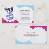 Dog Breeder Boston Terrier Puppy Blue Plum Visitekaartje (Voorkant / Achterkant)