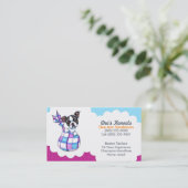 Dog Breeder Boston Terrier Puppy Blue Plum Visitekaartje (Staand voorkant)