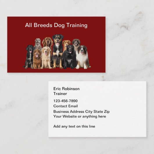 Dog Breeder Canine Theme Business Cards Visitekaartje (Voorkant / Achterkant)