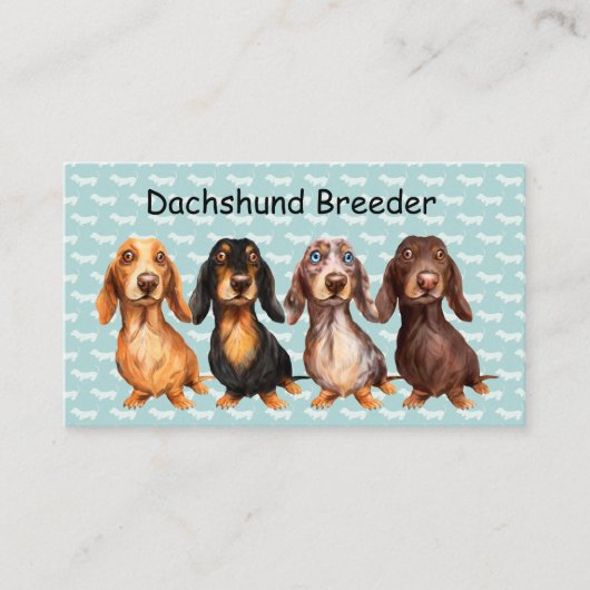 Dog Breeder Dachshund-Visitekaartjes Visitekaartje (Voorkant)