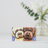 Dog Breeder Labradoedle Rescue Blue Canvas Visitekaartje (Staand voorkant)