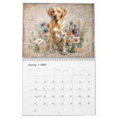 Dog Breeds in Wildflowers 12-Month Custom Year Kalender (Jan 2027)