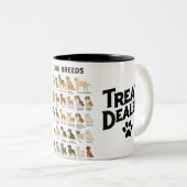 Dog Breeds Mug – Cute Dog Lover Coffee Cup Tweekleurige Koffiemok (Voorkant rechts)