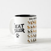Dog Breeds Mug – Cute Dog Lover Coffee Cup Tweekleurige Koffiemok (Voorkant links)