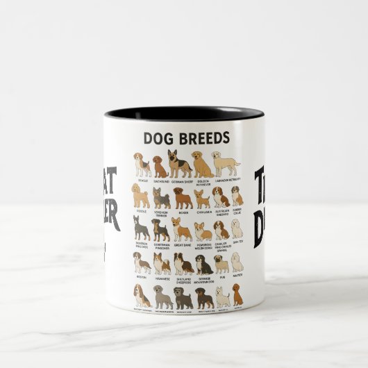 Dog Breeds Mug – Cute Dog Lover Coffee Cup Tweekleurige Koffiemok (Center)
