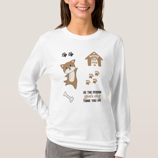 Dog Brown Puppy Paws Cute Sticker Pack T-shirt (Voorkant)