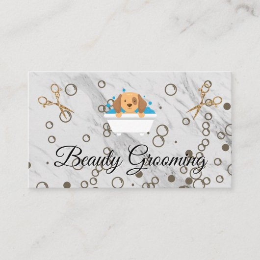 Dog Bubble Bath | Schaar Visitekaartje (Voorkant)