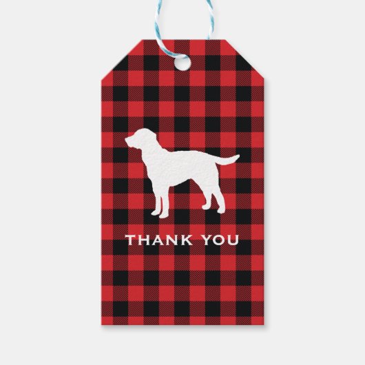 Dog Buffalo Check Mountain Dank u wel Cadeaulabel (Voorkant)