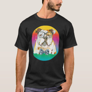Dog Bulldog Vrouwen Kleurrijke Engelse Bulldog Man T-shirt