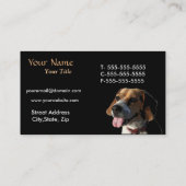 Dog Business Card-sjabloon - Beagle Visitekaartje (Achterkant)