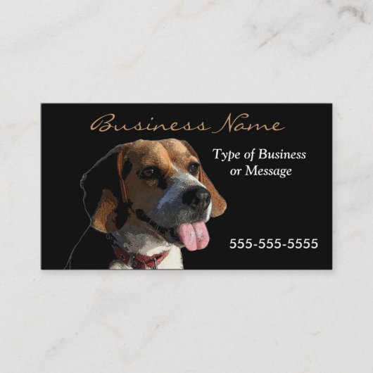 Dog Business Card-sjabloon - Beagle Visitekaartje (Voorkant)