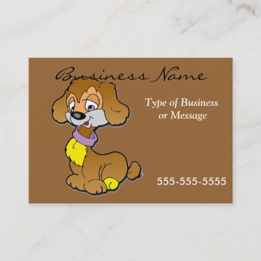 Dog Business Card-sjabloon - Cartoon Visitekaartje (Voorkant)