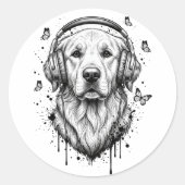 Dog Business Ronde Sticker (Voorkant)