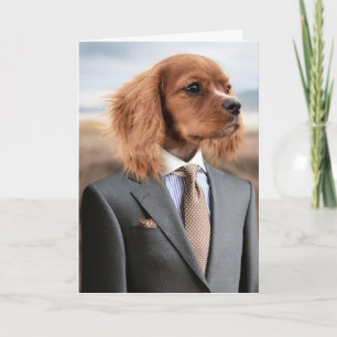 DOG BUSINESS SUIT FUNNY BIRTHDAY KAART VOOR HEM