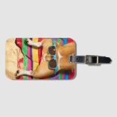 Dog Butt met zonnebril Bagagelabel (Voorkant (horizontaal))