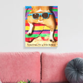 Dog Butt met zonnebril Canvas Afdruk (Insitu (Woonkamer))