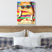 Dog Butt met zonnebril Canvas Afdruk (Insitu (Slaapkamer))