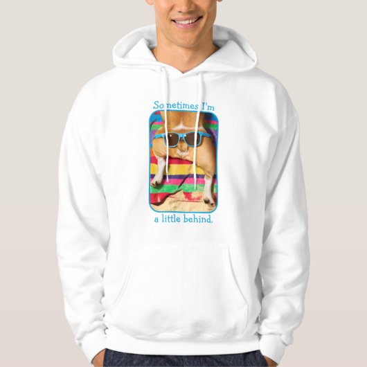 Dog Butt met zonnebril Hoodie (Voorkant)