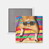 Dog Butt met zonnebril Magneet (Voorkant / Achterkant)