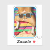 Dog Butt met zonnebril Sticker (Vel)