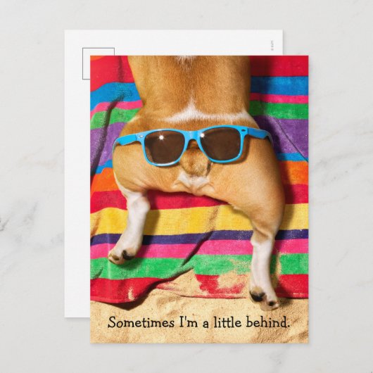 Dog Butt met zonnebril Uitnodiging Briefkaart (Voorkant / Achterkant)