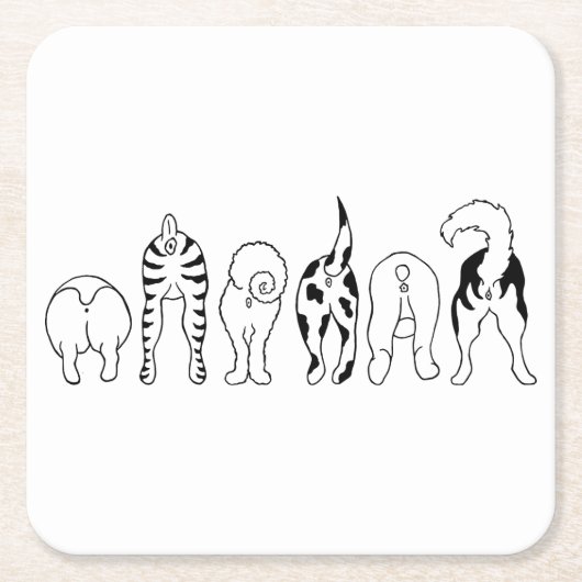 Dog Butts Kartonnen Onderzetters (Voorkant)