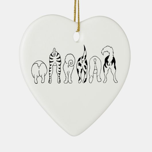 Dog Butts Keramisch Ornament (Rechts)