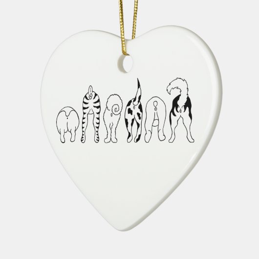 Dog Butts Keramisch Ornament (Links)