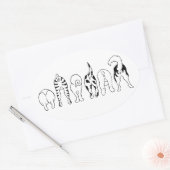 Dog Butts Ovale Sticker (Envelop)