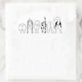Dog Butts Ovale Sticker (Tas)