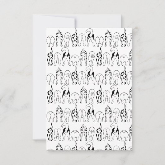 Dog Butts Pattern Bedankkaart (Voorkant)