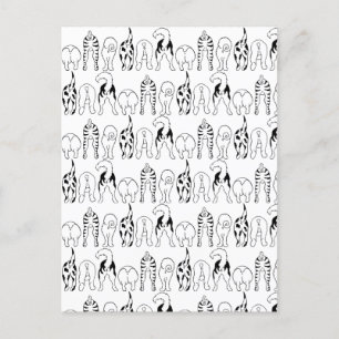 Dog Butts Pattern Briefkaart